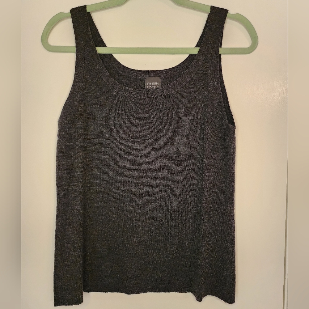 Eileen Fisher Womens Charcoal Gray Tank Top Size Large